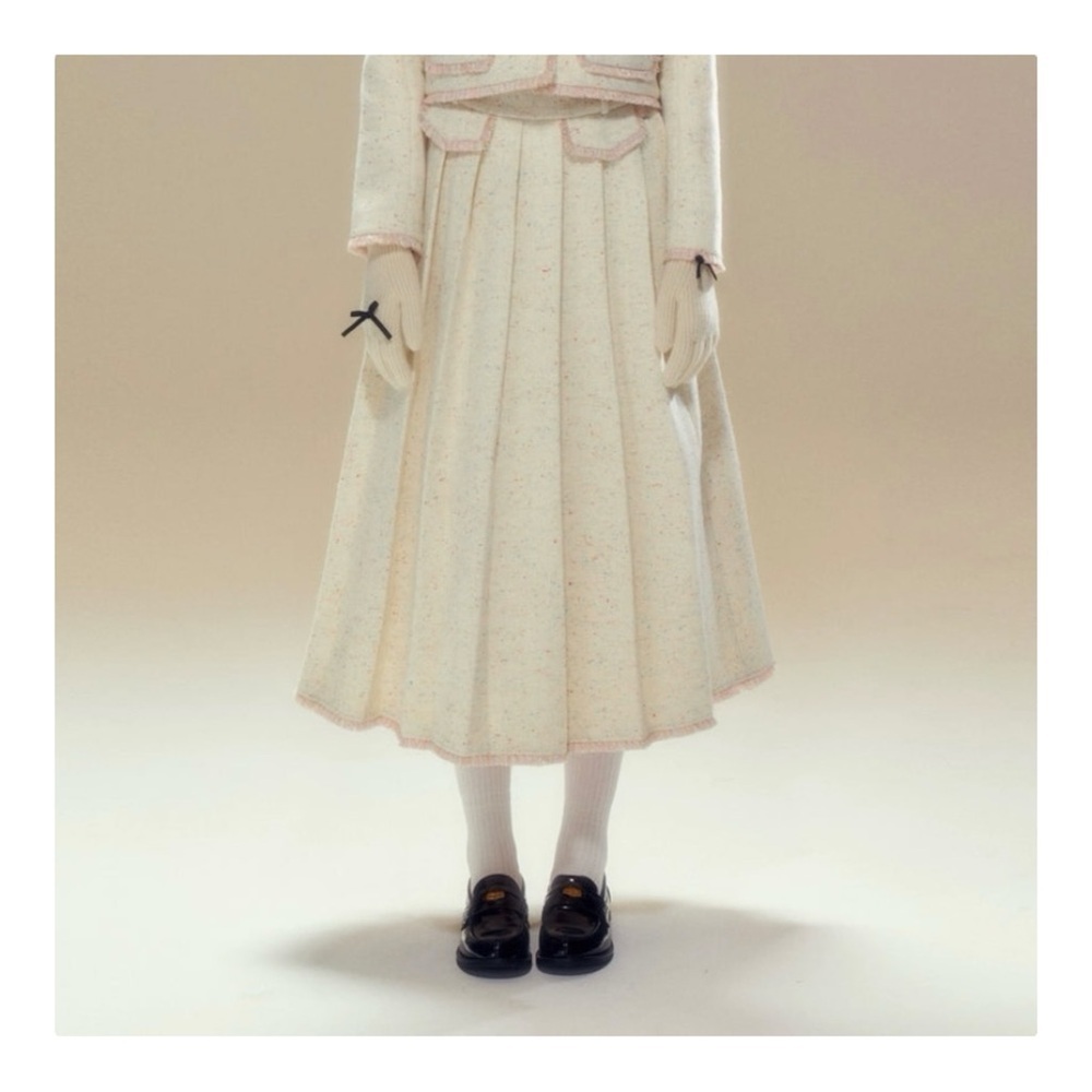 SUNSET PARK Wool coat pleated long skirt NWOT